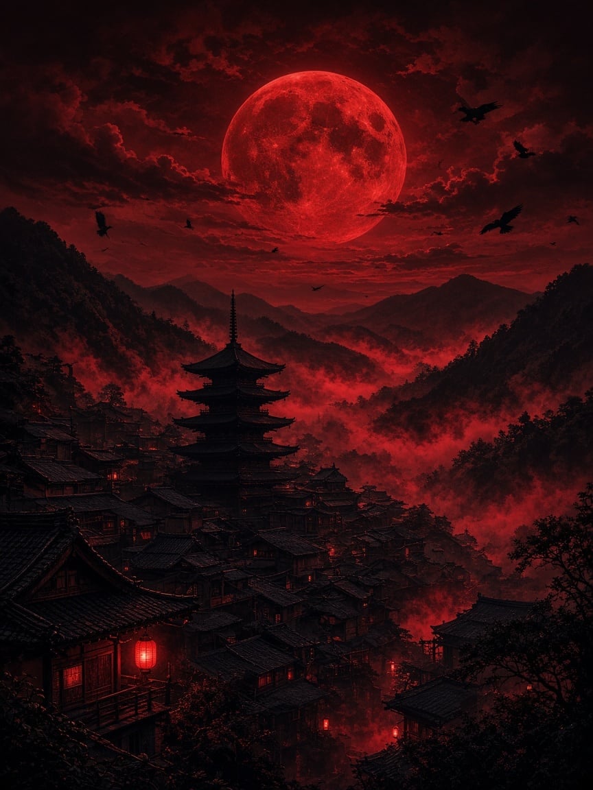 Blood Moon Village Frame artwork