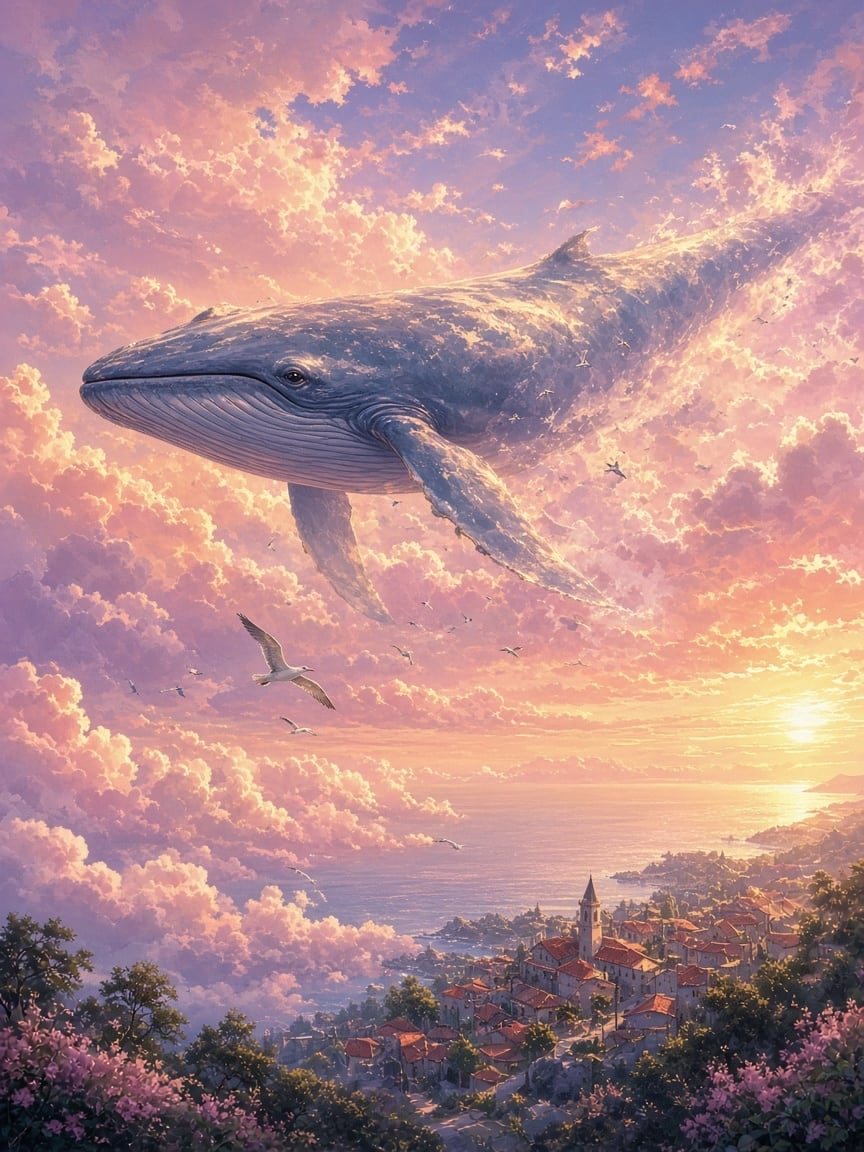 Cloud Whale Anime Frame artwork
