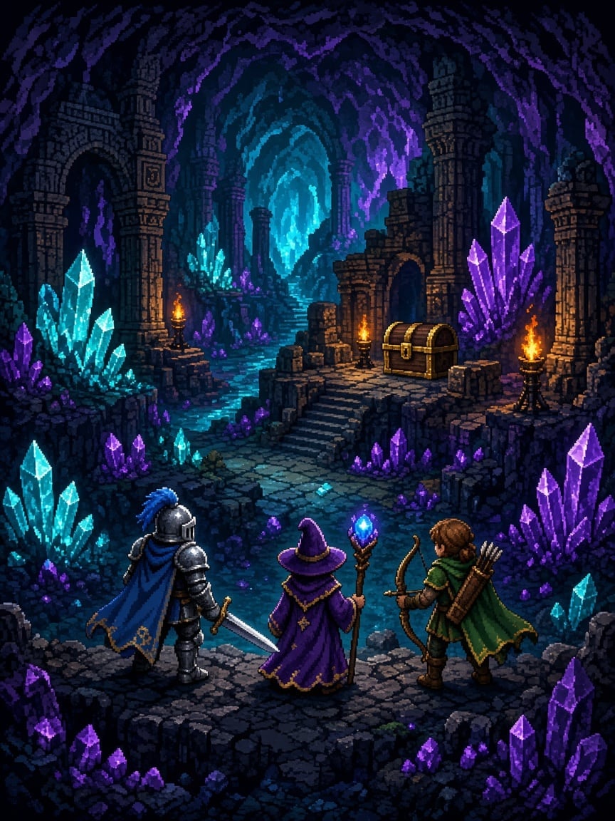Crystal Dungeon Gaming Frame artwork