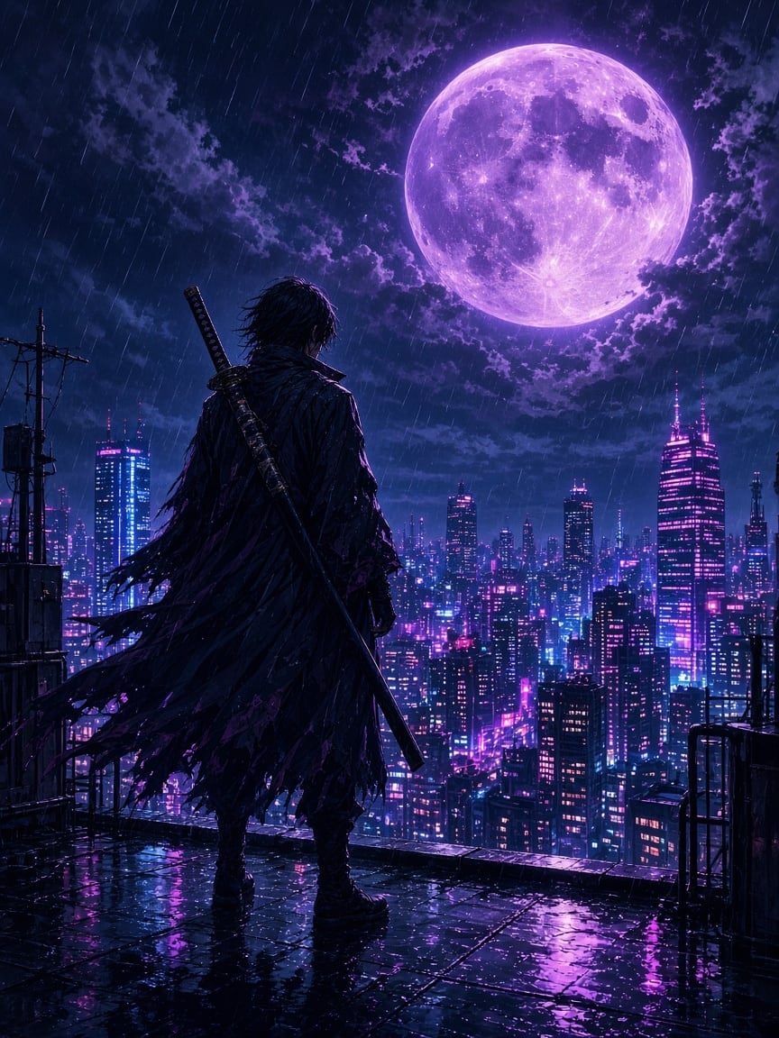 Neon Ronin Anime Frame artwork