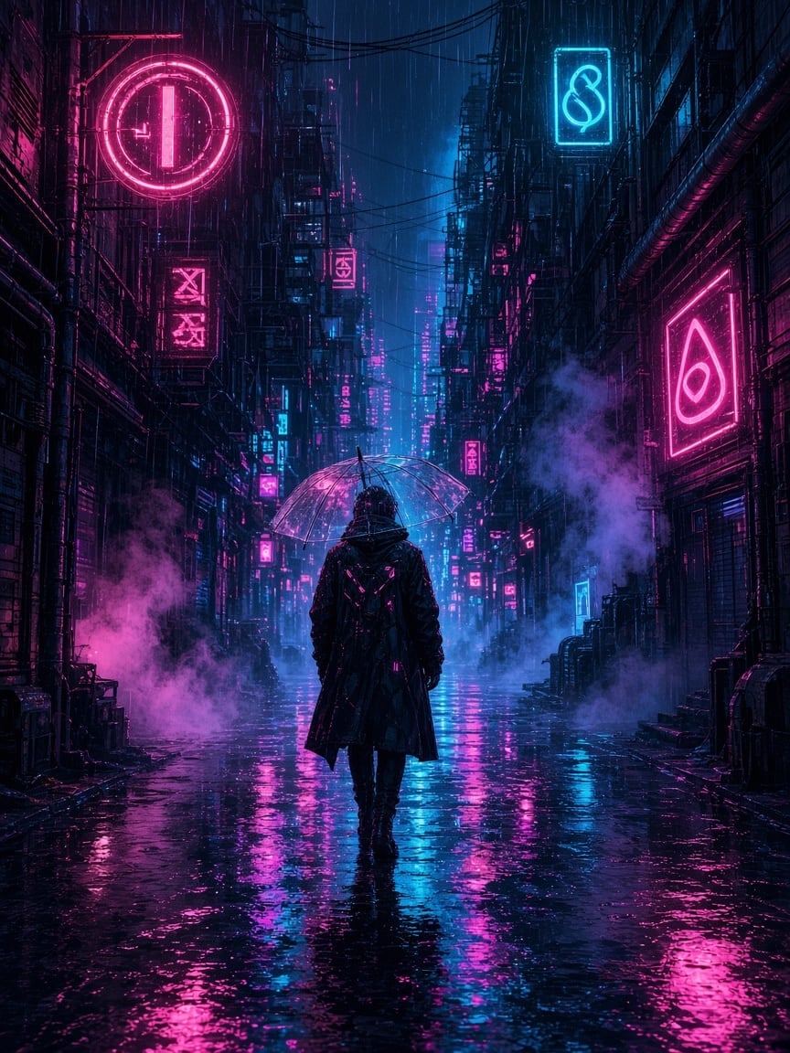 Rain City Nights Art Print artwork