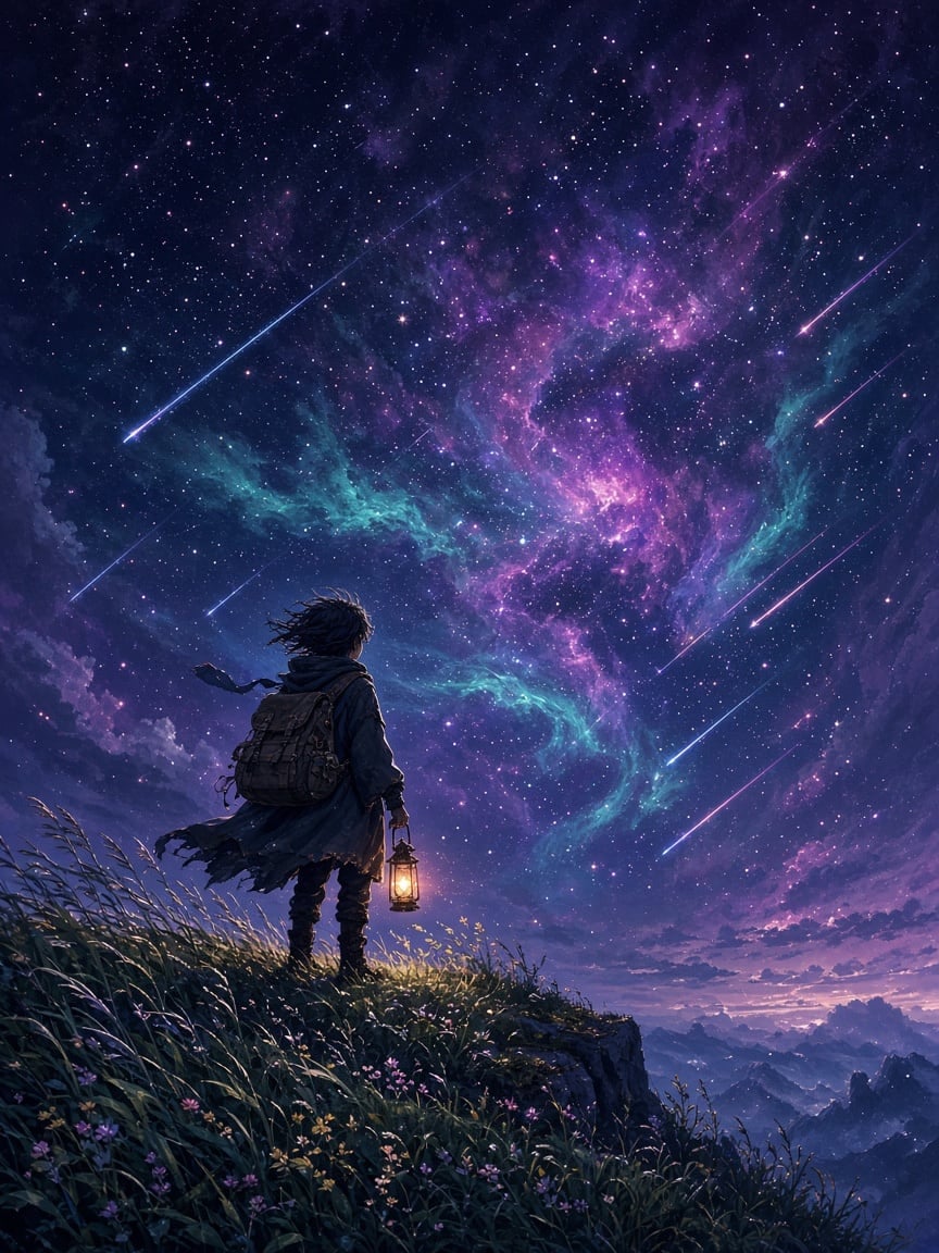 Starfall Wanderer Art Print artwork