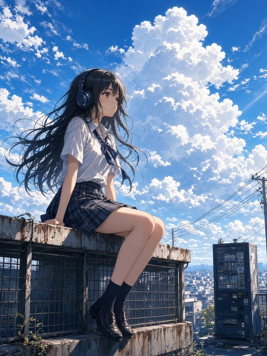 Summer Rooftop Anime Frame artwork