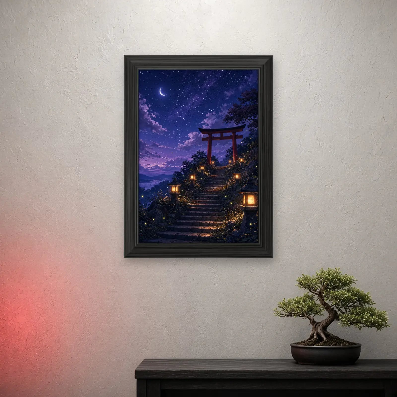 Moonlit Shrine Anime Frame, part of the Spirit Night Set of 3