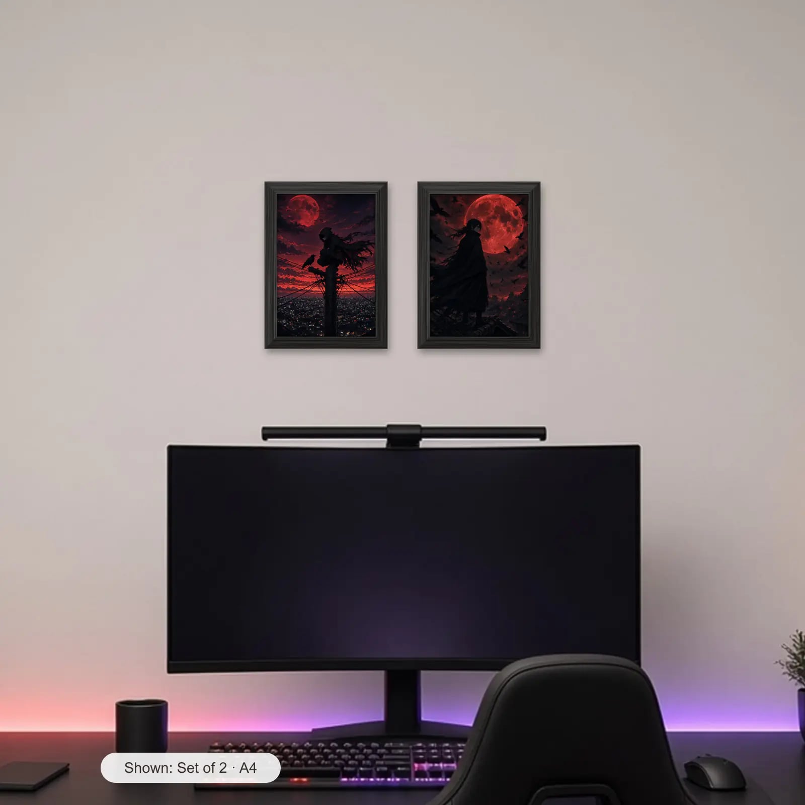 Shadow Watch Set of 2 above a gaming desk