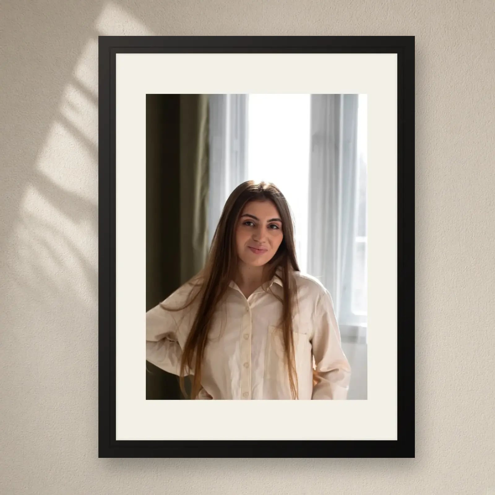 Personalised Single Photo Frame on a plain wall