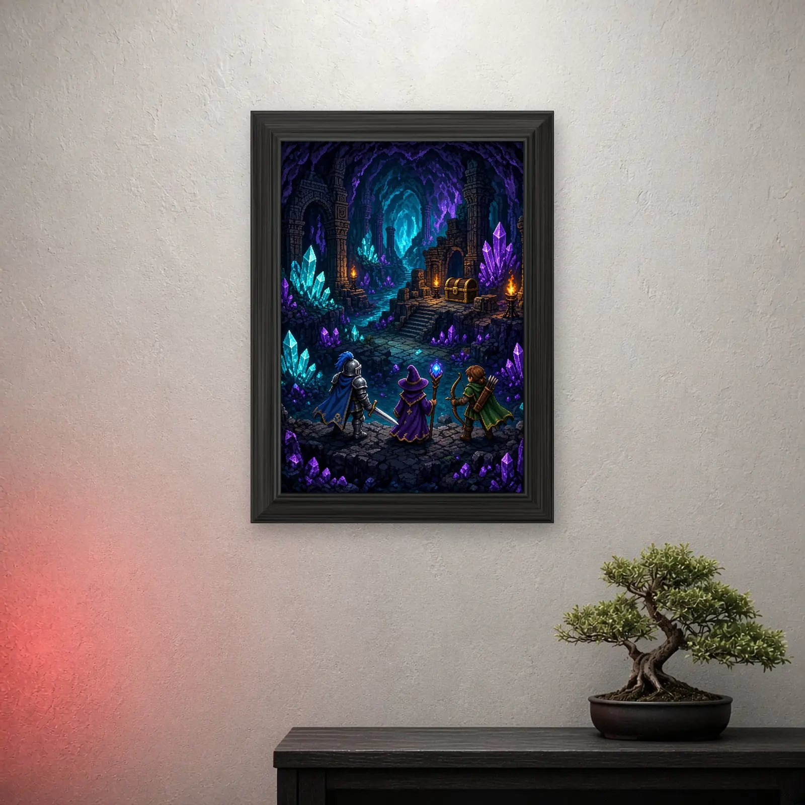 Crystal Dungeon Gaming Frame, part of the Gamer Wall Set of 3