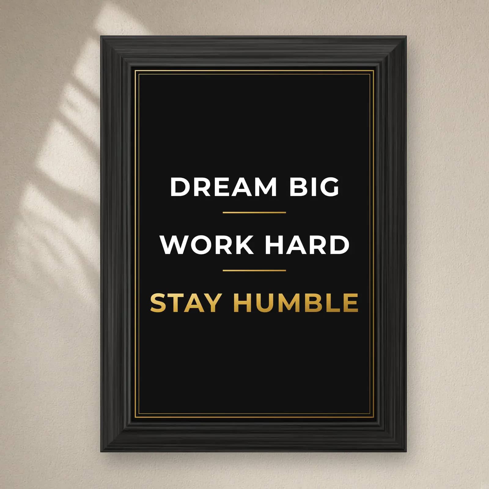 Dream Big Quote Frame on a plain wall