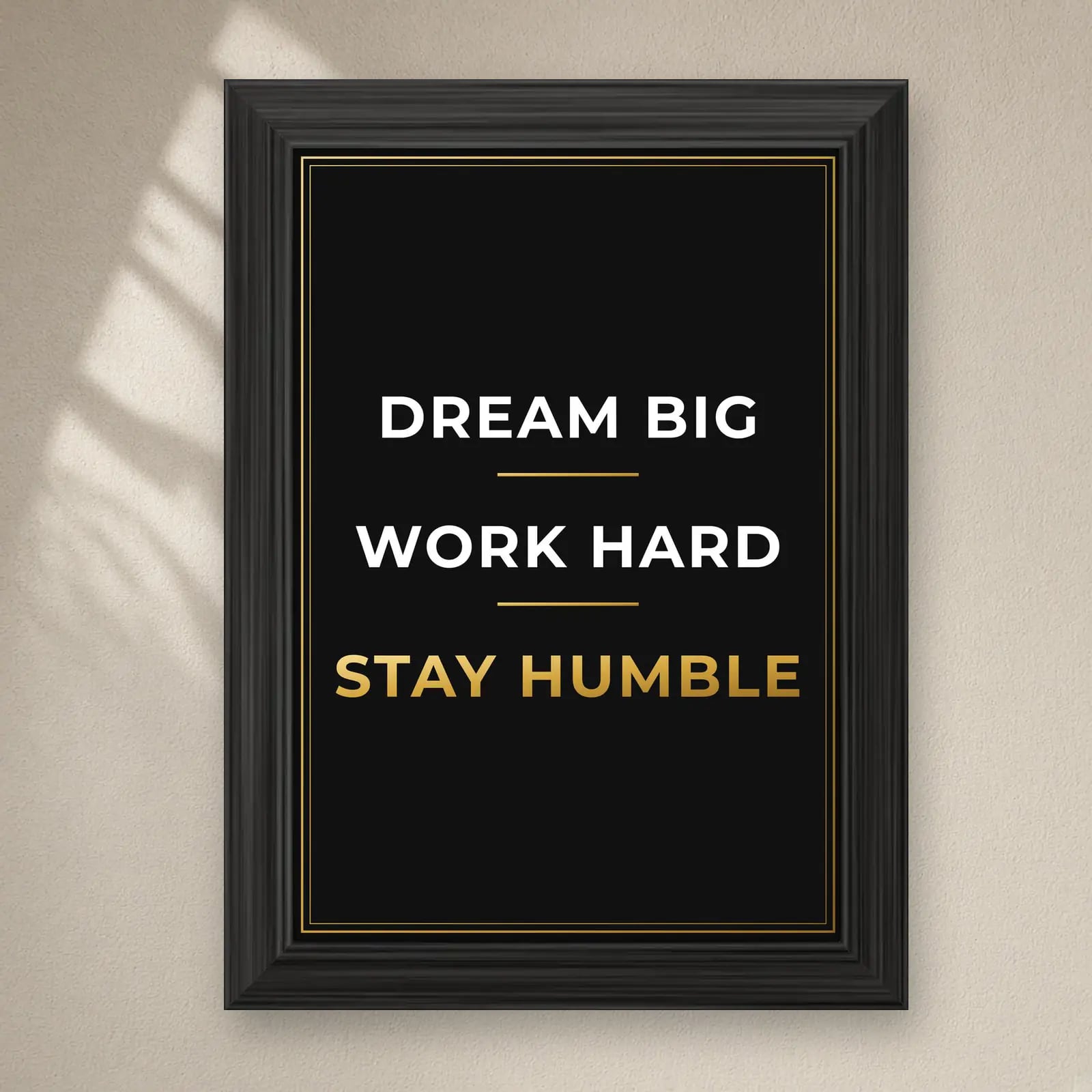 Dream Big Quote Frame on a plain wall