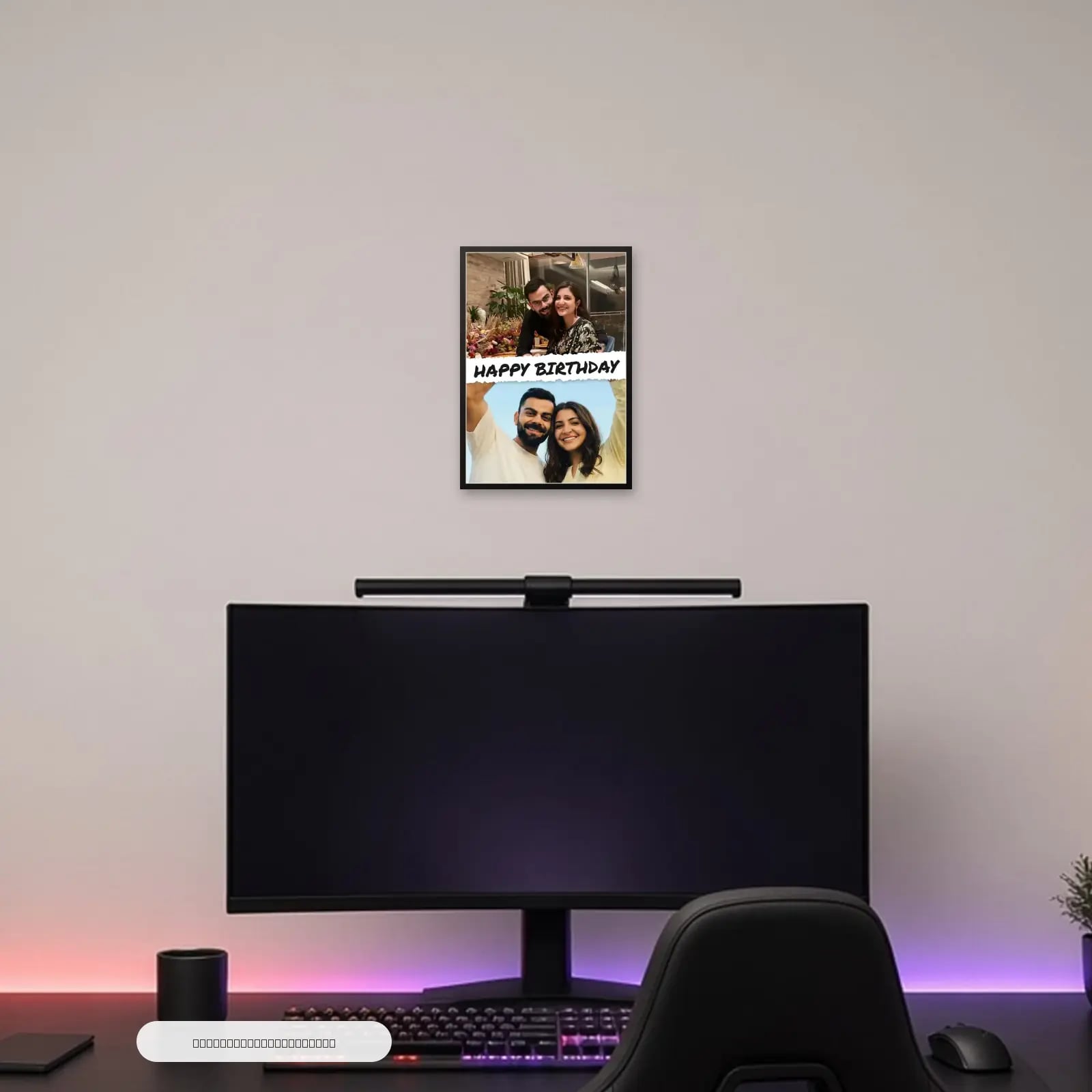 collage above a gaming desk