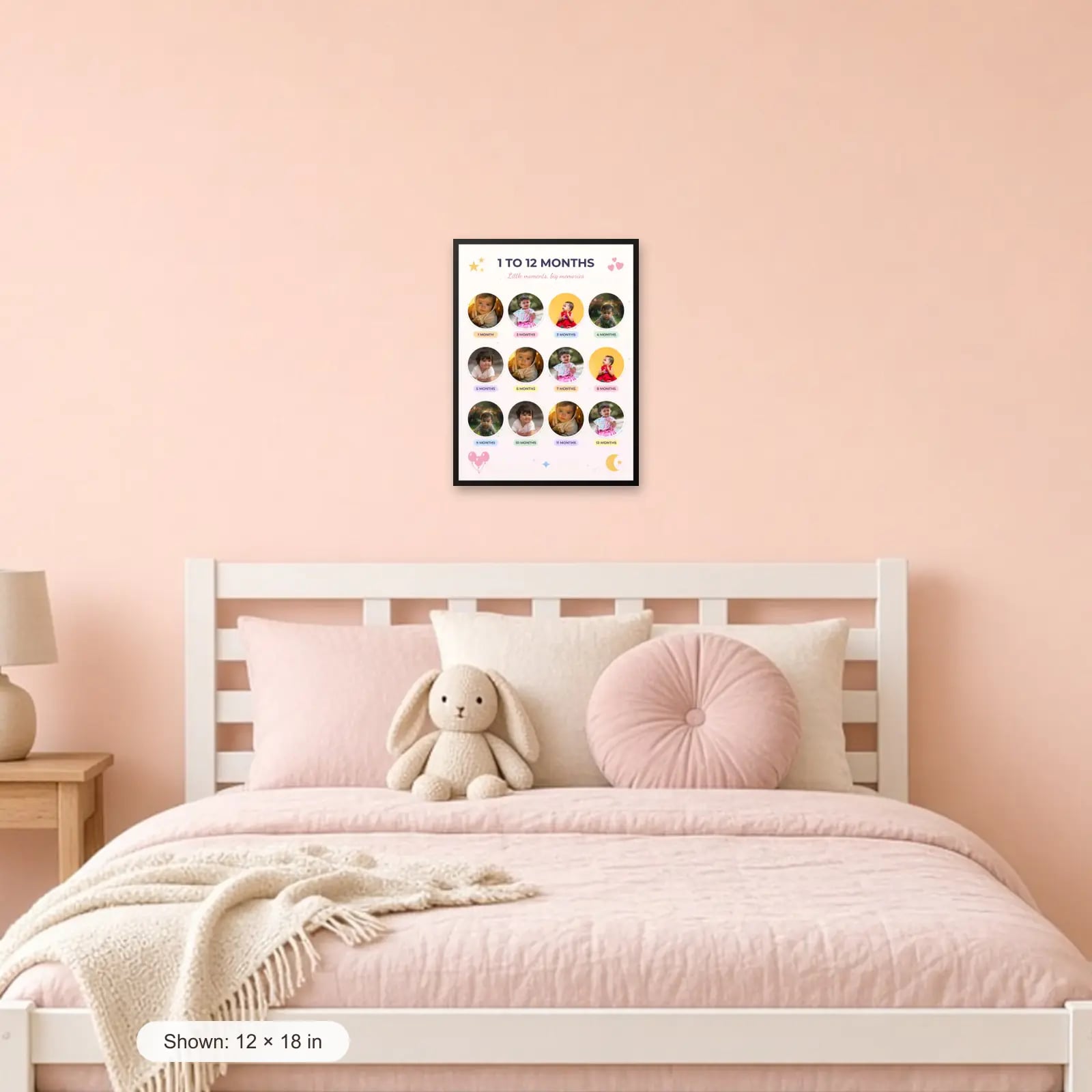 Baby 1 to 12 Months Frame in a kids room