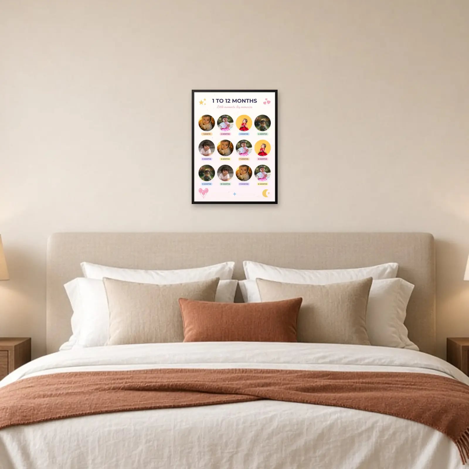 Baby 1 to 12 Months Frame above a bed