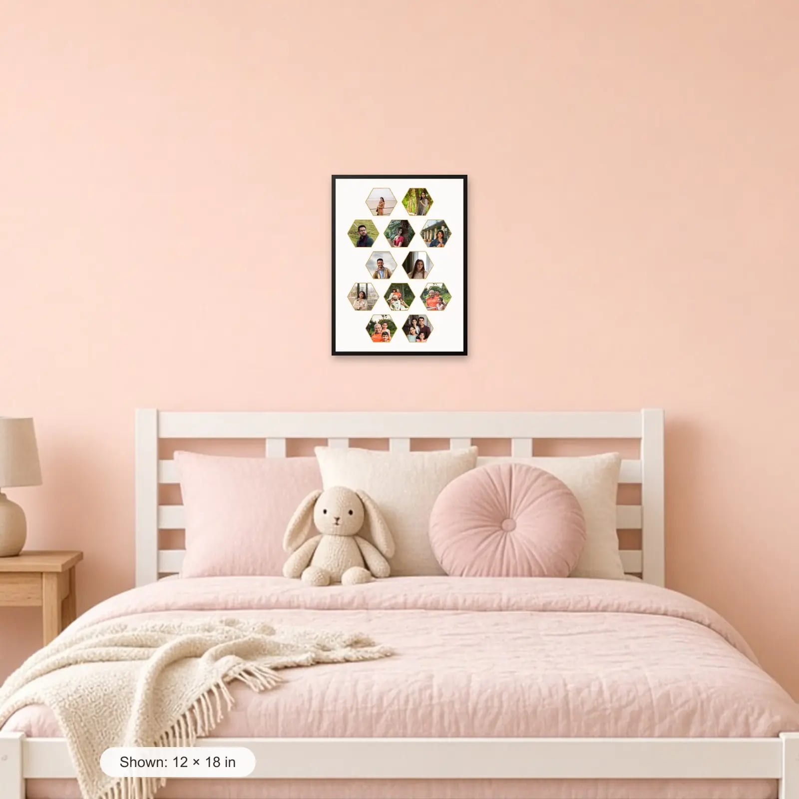Baby Honeycomb Collage Frame — 12 Photos in a kids room