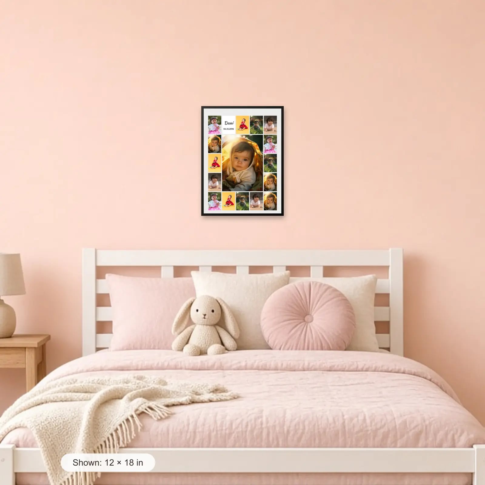 Baby Mosaic Name Frame — 16 Photos in a kids room