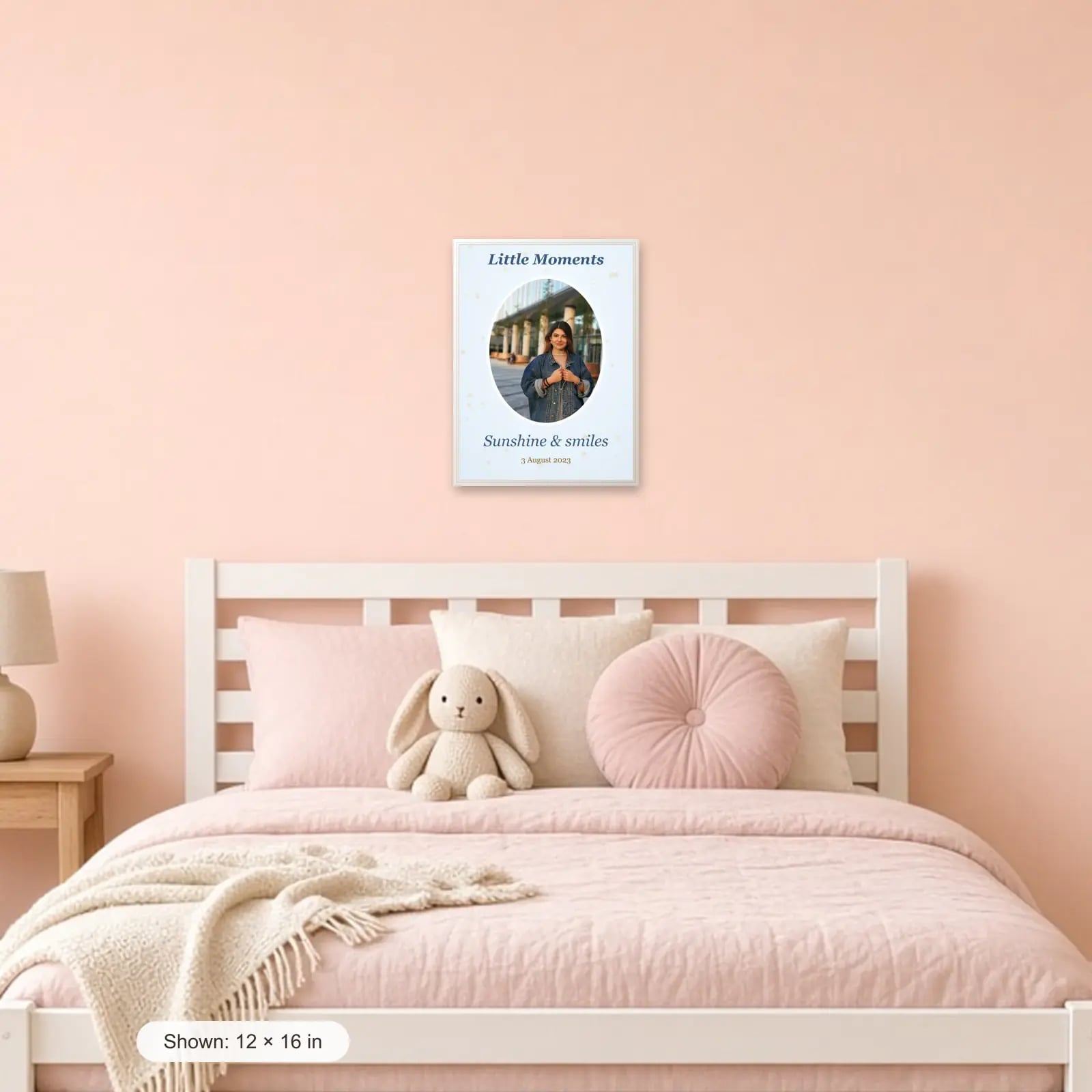 Little Moments Oval Photo Frame in a kids room