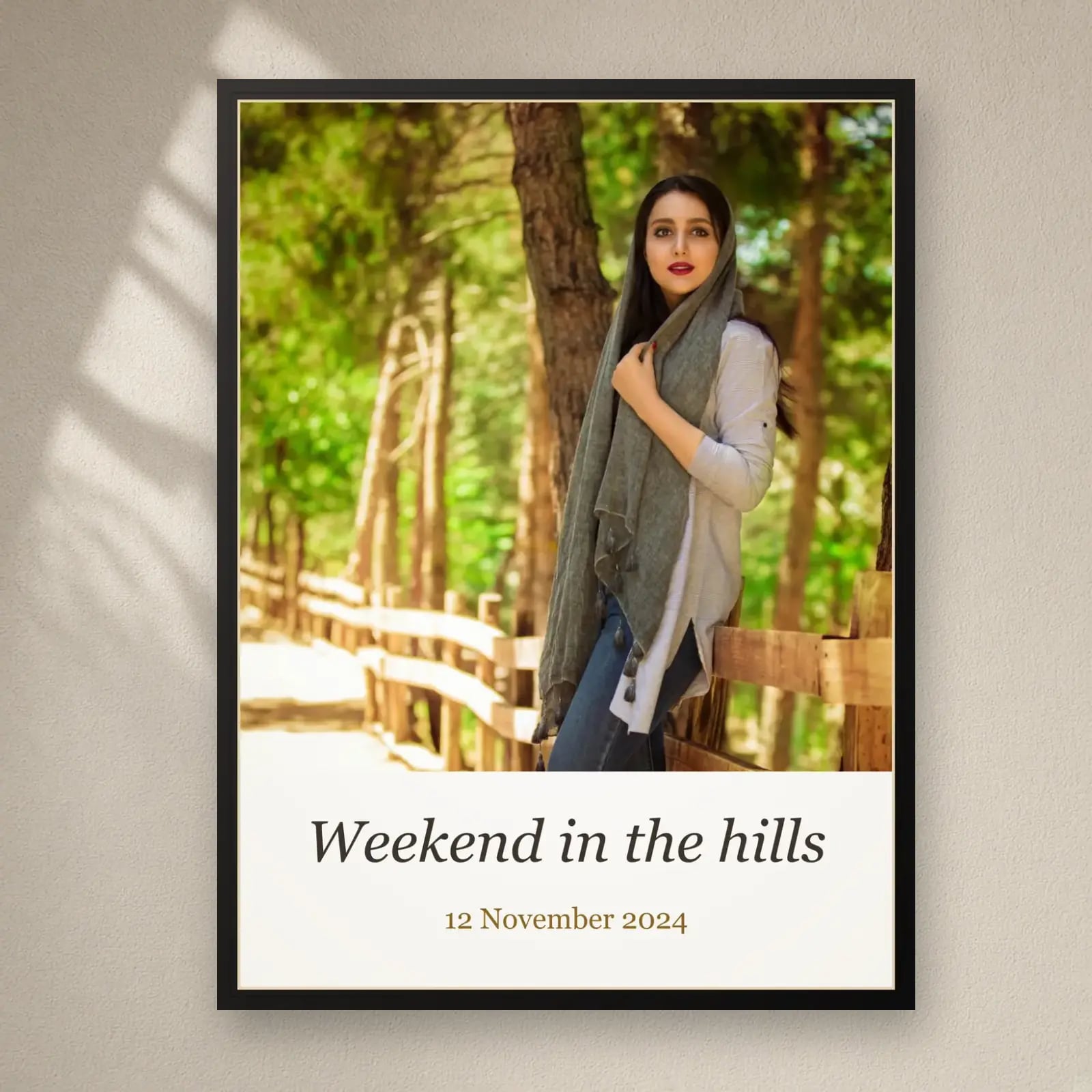 Magazine Style Photo Frame on a plain wall
